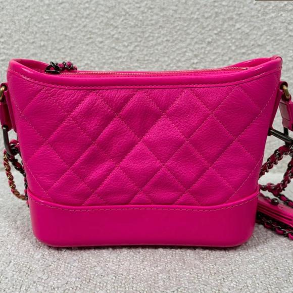 Authentic Chanel Fuchsia Goatskin Small Gabreille Bag - Picture 7 of 15